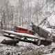 The aftermath of the collapse of Fern Hollow Bridge in Pittsburgh, Pennsylvania on Jan. 28, 2022.